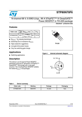  Datasheet Preview Page 1
