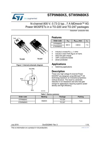  Datasheet Preview Page 1