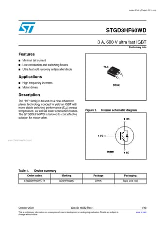  Datasheet Preview Page 1