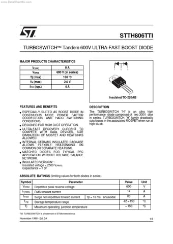  Datasheet Preview Page 1