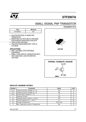  Datasheet Preview Page 1