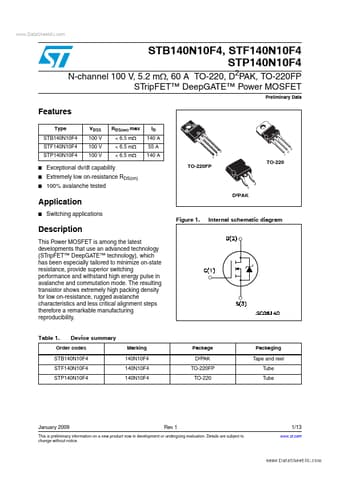  Datasheet Preview Page 1