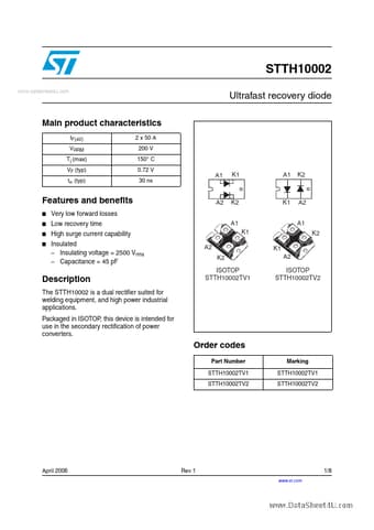  Datasheet Preview Page 1