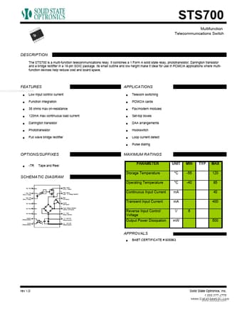  Datasheet Preview Page 1