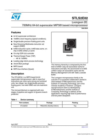  Datasheet Preview Page 1