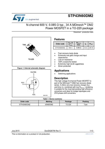  Datasheet Preview Page 1
