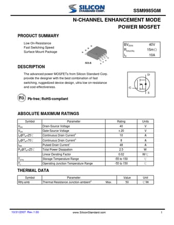  Datasheet Preview Page 1