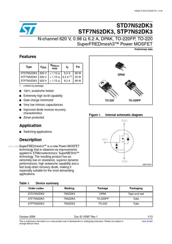  Datasheet Preview Page 1