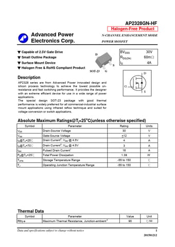  Datasheet Preview Page 1