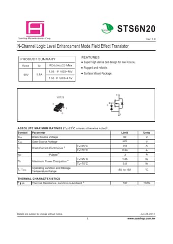  Datasheet Preview Page 1