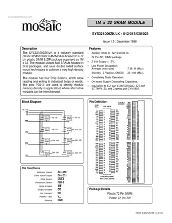  Datasheet Preview Page 1