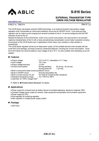  Datasheet Preview Page 1