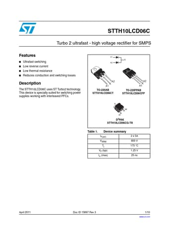 Datasheet Preview Page 1