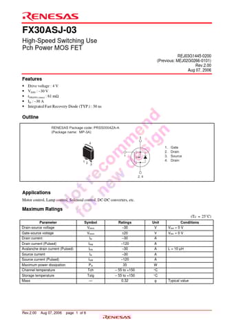  Datasheet Preview Page 1