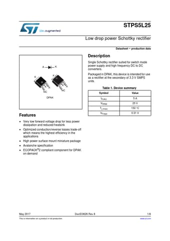  Datasheet Preview Page 1