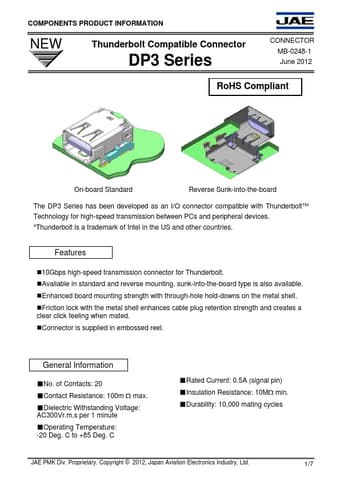  Datasheet Preview Page 1
