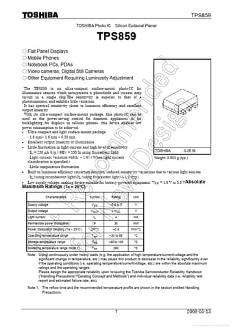 Datasheet Preview Page 1