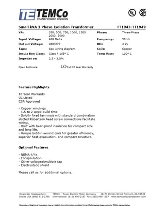  Datasheet Preview Page 1