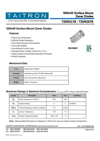  Datasheet Preview Page 1