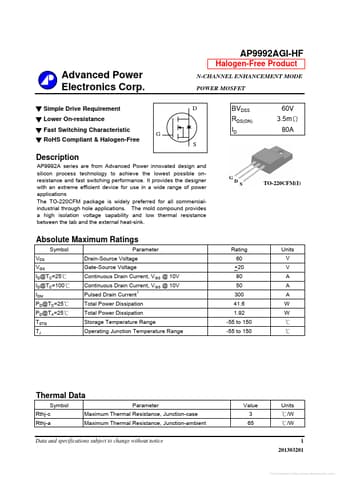  Datasheet Preview Page 1