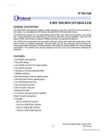  Datasheet Preview Page 1