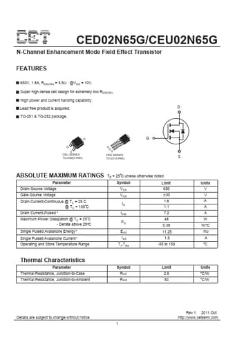  Datasheet Preview Page 1