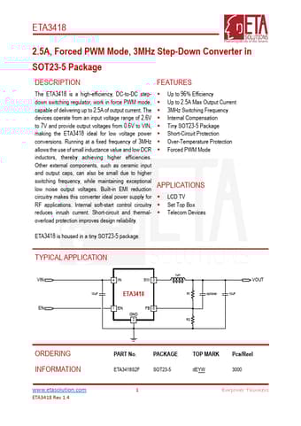  Datasheet Preview Page 1