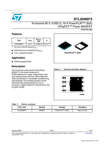  Datasheet Preview Page 1