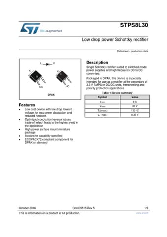  Datasheet Preview Page 1