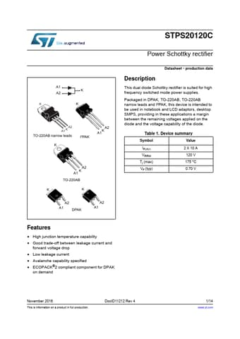  Datasheet Preview Page 1