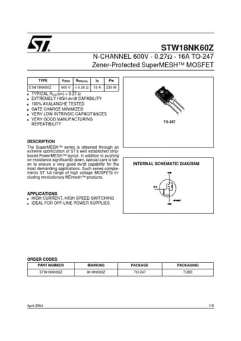  Datasheet Preview Page 1