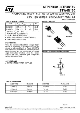  Datasheet Preview Page 1