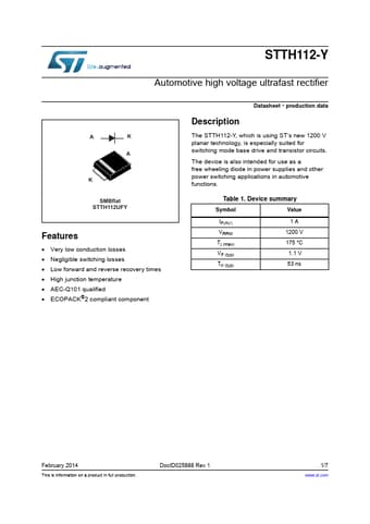  Datasheet Preview Page 1