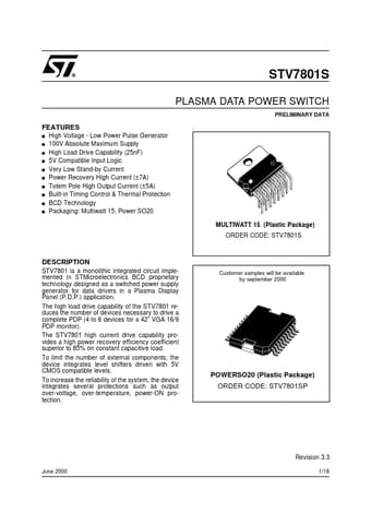  Datasheet Preview Page 1