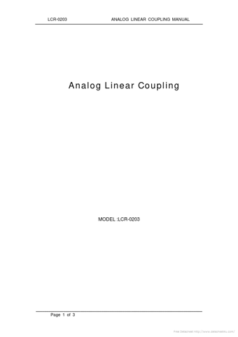  Datasheet Preview Page 1