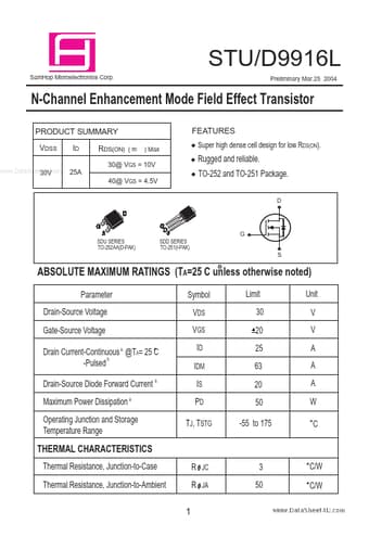  Datasheet Preview Page 1