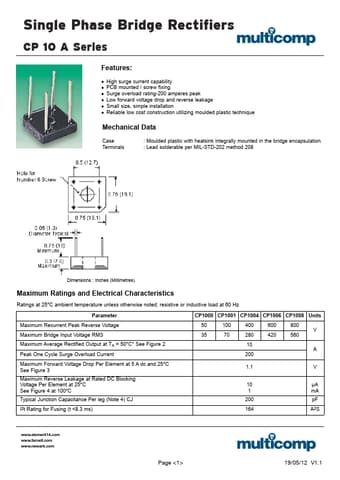  Datasheet Preview Page 1