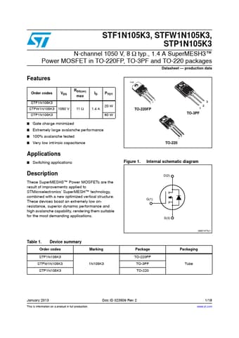  Datasheet Preview Page 1