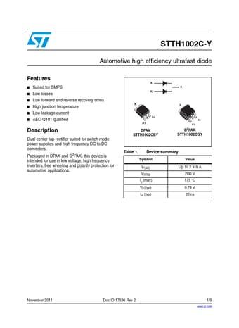  Datasheet Preview Page 1