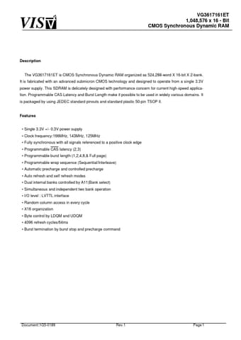  Datasheet Preview Page 1
