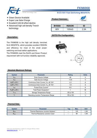  Datasheet Preview Page 1