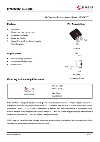  Datasheet Preview Page 1