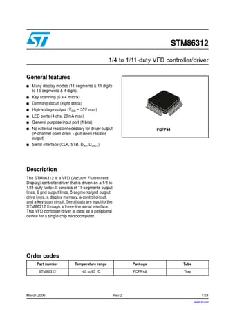  Datasheet Preview Page 1