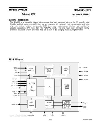  Datasheet Preview Page 1
