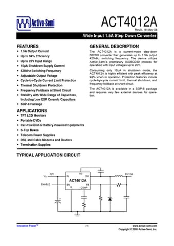  Datasheet Preview Page 1