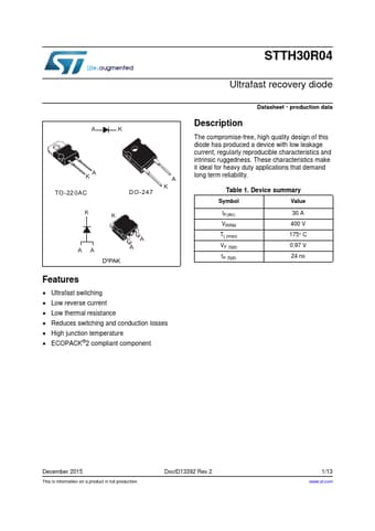  Datasheet Preview Page 1