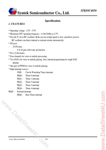  Datasheet Preview Page 1