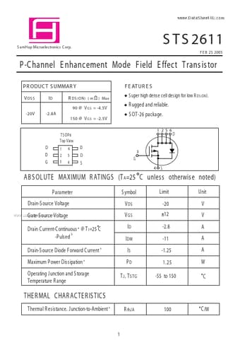  Datasheet Preview Page 1