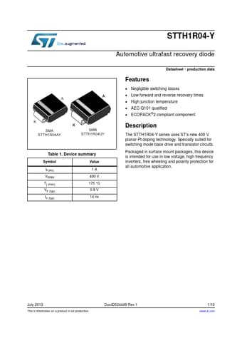  Datasheet Preview Page 1