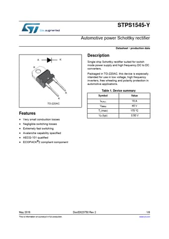  Datasheet Preview Page 1